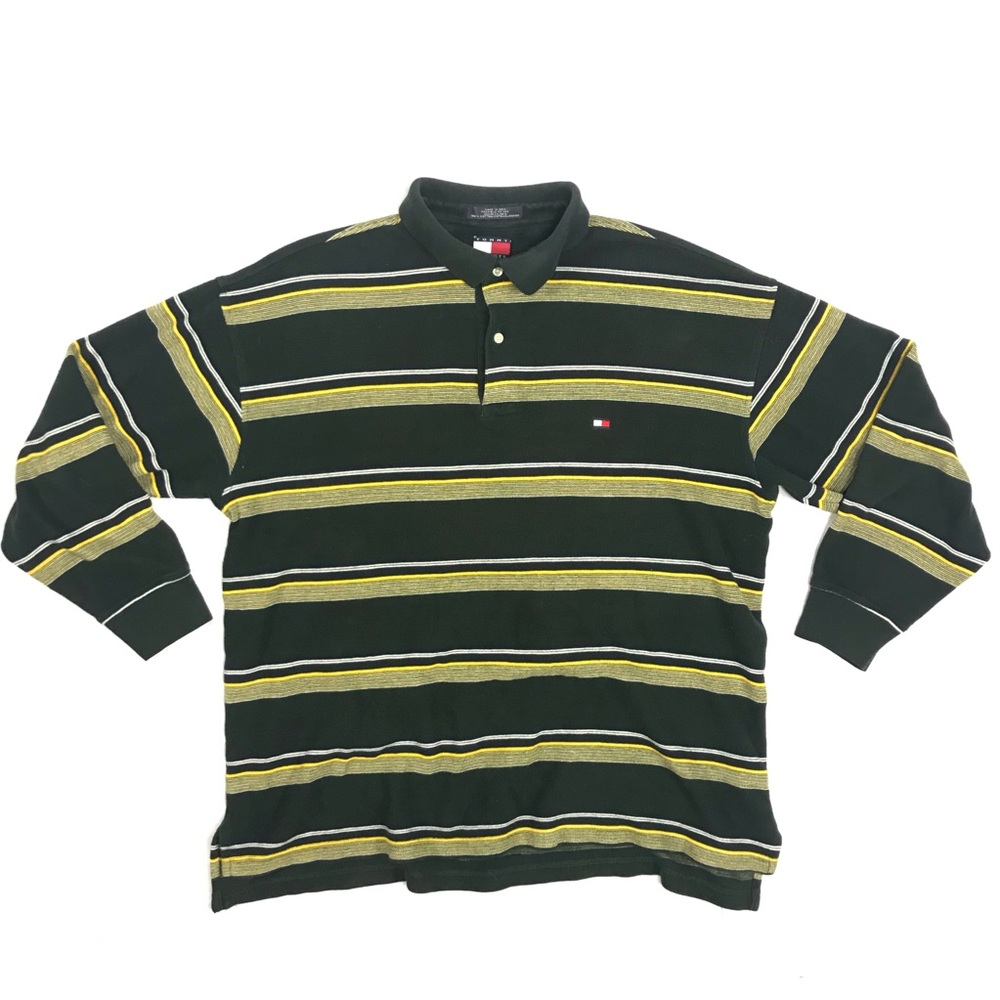VTG Tommy Hilfiger Striped Polo Rugby Shirt Large